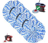 Cabezal de repuesto para fregona giratoria compatible con O-Cedar de 2 tanques, sistema dual RinseClean, repuesto de fregona giratoria de microfibra para cabezal de repuesto O Cedar Mop (paquete de 4)