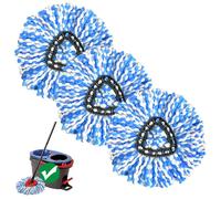 Cabezal de repuesto para fregona giratoria, paquete de 3 cabezales de fregona compatibles con el sistema Ocedar RinseClean de 2 tanques, microfibra, lavable a máquina, fácil de reemplazar y limpieza