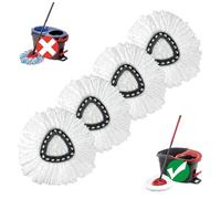 Cabezal de repuesto para fregona, paquete de 4 cabezales de repuesto para sistema Ocedar Easywring de 1 tanque, fácil limpieza, microfibra, lavable a máquina