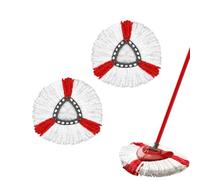 Cabezal de Repuesto para Fregona Vileda Turbo- Microfibra Triangular Recambio Fregona- Compatible con Todos los Suelos - Lavable a Máquina -Uso en Húmedo y Seco (Rojo 2 Pieza)