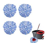 Cabezal de Repuesto para Fregona Vileda Turbo- Microfibra Triangular Recambio Fregona- Compatible con Todos los Suelos - Lavable a Máquina -Uso en Húmedo y Seco (Azul 4 Pieza)