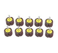 Cabezal de rueda de aleta de lijado, 10 piezas de tela abrasiva, rueda de pulido de lijado, disco de rueda de aleta de papel de lija con vástago de 6 mm