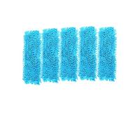 Cabezal de trapeador de microfibra de repuesto, paño de limpieza en seco o húmedo para mopa húmeda o seca, flexible, adecuado para cabezal de repuesto de arrastre plano, 5 piezas, azul