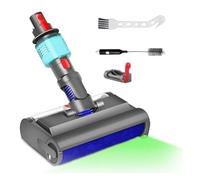 Cabezal de trapeador eléctrico con botón de interruptor for cepillo de lavado, compatible con Dyson V7, V8, V10, V11 y V15. Luz verde for uso húmedo y seco, ideal for pisos duros.