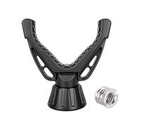 Cabezal de trípode de montaje en V para fotografía profesional que incluye adaptador de 3/8 a 1/4 para una fácil fijación de la cámara y una pieza de herramienta fotográfica de desplazamiento suave