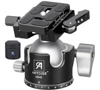 Cabezal de trípode de Perfil bajo de 46 mm con liberación de Palanca ARTCISE Cabezal esférico de Alta Resistencia con Placa de liberación rápida Arca Swiss para trípode monopod Carga máxima 25 kg