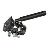 Cabezal de trípode pequeño con placa de liberación rápida y mango de 137 mm para cámaras de video antideslizante, inclinación y cabeza panorámica