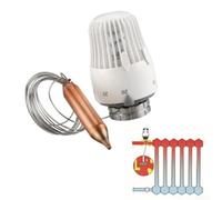 Cabezal de válvula de regulación para sistemas de calefacción, termostato estático con sensor remoto con tubo de 2 m, apto para Heimeier, M30 x 1,5, sin electricidad, para calefacción de agua caliente