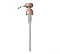 Cabezal dispensador de jabón de acero inoxidable 28/400 hilo para jabón líquido, loción y champú, resistente a la corrosión, tipo empuje de metal 304 con tubo de 11,5 cm (oro rosa)