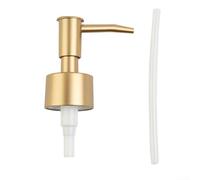 Cabezal dispensador de plástico para 28/400 botellas con tubo largo de 11 cm, apto para cremas, lociones y aceites en hoteles, spas o baños domésticos (oro mate)