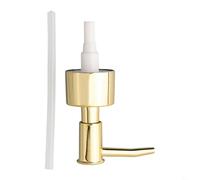 Cabezal dispensador de plástico para 28/400 botellas con tubo largo de 11 cm, apto para cremas, lociones y aceites en hoteles, spas o baños domésticos (oro brillante)