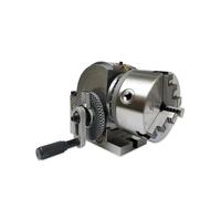 Cabezal divisorio Universal BS-0, 4 Pulgadas, 5 Pulgadas, Eje Giratorio CNC, 3 mordazas, 100mm, 125mm, Mandril CNC, contrapunto for Mesa giratoria de enrutador CNC(BS-0 4 Inch Chuck)