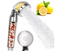 Cabezal Ducha Filtro de Alta Presión, Ducha de Baño Iónica Mano con Vitamina C, Ablanda el Agua Dura, Filtro de Piedra Iónica que Elimina Cloro, Flúor y Cloramina Para la Piel y el Cabello Secos