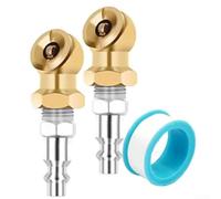 Cabezal inflador de bola de inflado rápido 1/4 NPT - Kit de abrazadera de aire a prueba de óxido para bicicleta, motocicleta, coche, bomba de neumáticos, accesorios color dorado (2 juegos)