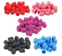 Cabezal lijador para uñas, 10 brocas de cerámica multicolor for uñas, tapas de lijado de 10 x 15 mm y 13 x 19 mm con goma(Deep Blue)