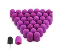 Cabezal lijador para uñas, 20 tapones morados for lijar uñas, for brocas removedoras de gel, varios granos(Deep Blue)