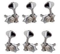 Cabezal máquina sintonizador 3L3R 6 PCS 1:18 Guitarra Sking Tuning Pegs Tunner Machine Heads Perillas Tuning Teclas Para La Guitarra Acústica O Eléctrica (Color : Silver)