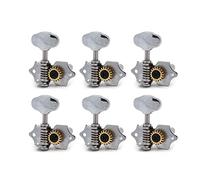 Cabezal máquina sintonizador 6pcs 18: 1 Relación De Engranajes Vintage Abrir Engranajes Sintonizadores Sintonizadores Tuning Pegs Agujero Medio Para La Guitarra Clásica Chrome (Color : 6R)