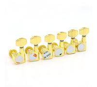 Cabezal máquina sintonizador 6pcs Guitarra Tuning Pegs Machine Heads Tuning Peg Machine Head Guitar Sintonizadores No Hay Orificios De Montaje (Color : 6L Gold)