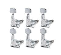 Cabezal máquina sintonizador 6pcs Pegas De Sintonización De Guitarra Tunner Máquina Cabezas Tuning Peg Machine Head Chrome-Gold-Black (Color : Chrome 6R)