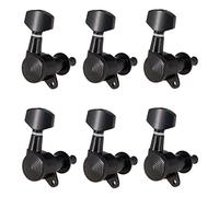 Cabezal máquina sintonizador Guitarra Eléctrica String Block Tuning Pegs Tuner Machine Heads 6r Conjunto Negro