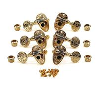 Cabezal máquina sintonizador Pandilla De Cuerdas De Guitarra Folclórica Abierta Oro Retro Patrón Decorativo Mando Eje Cadena Cuerda Cuerda