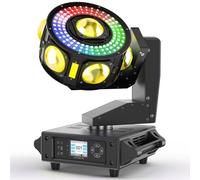 Cabezal móvil LED 200W RGBW Luces Discoteca Z axis rotación infinita Focos Móviles DMX512 Luz Estroboscopica para Familia Fiesta Cumpleaños DJ Disco
