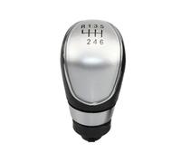 Cabezal Palanca Cambio Marchas Coche para Ford para Focus MK2 MK3 para Mondeo MK4 Manija De Palanca De 5/6 Velocidades Perilla De Cambio De Marchas Accesorios(6 Speed Silver)
