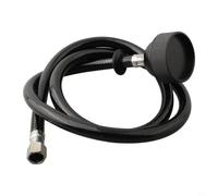 Cabezal pulverizador de champú profesional, manguera de goma con accesorios de latón, boquilla de flujo continuo para lavado de cabello, compatible con fregaderos de salón estándar, color negro