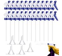 Cabezal rociador de gatillo - 24 piezas - Boquilla de repuesto ajustable con 5 mini embudos transparentes - Compatible con botellas de cuello 28/400 - Ideal para limpieza del hogar y oficina