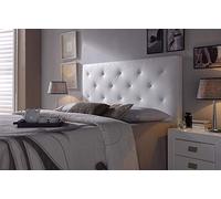 Cabezal tapizado Rombo 150X115 Blanco, Acolchado con Espuma, 8 cm de Grosor, Incluye herrajes para Colgar