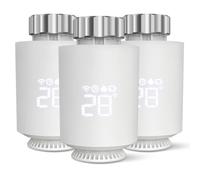 Cabezal termostático conectado e inteligente, accesorio conectado vía WiFi para tus cabezales de radiadores, compatible con Alexa, Google Assistant, Smart Life APP Control, Programable (3 Pack)