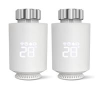 Cabezal termostático conectado e inteligente, accesorio conectado vía WiFi para tus cabezales de radiadores, compatible con Alexa, Google Assistant, Smart Life APP Control, Programable (2 Pack)