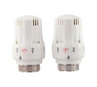 Cabezal termostático para radiador M30 x 1,5 TRV válvula de repuesto para calefacción doméstica, plástico ABS blanco 6-28 °C, control de 2 unidades
