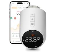 Cabezal termostático WiFi para controlar la Temperatura del radiador de Forma Inteligente.Valvula termostatica radiador programables Diariamente Compatible con Alexa TRV705-WIFI Funciona con Pilas