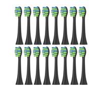 Cabezales adultos, compatible con 7AM2M, AM100 AM101 AM105 | AM111, serie AM, para cepillo dental electrico de adulto, plastico(16pcs BLACK)