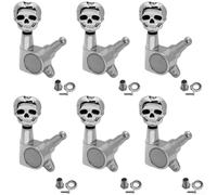 Cabezales de Afinación para Guitarra y Acústica, Calavera Cabezales | Sealed Dust-proof Design, Precision Tuning, Iron Metal, Skull Aesthetic, Easy Install For Electric Acoustic Guitars