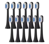 Cabezales de cepillo, compatible con Mijia, T301 T302 T501 T501C | MES605, MES608; 4 o 10 cabezales, cerdas suaves, tapa antipolvo, paquete al vacío(12black)
