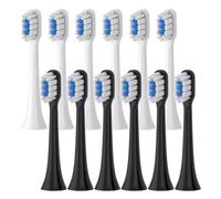 Cabezales de cepillo, compatible con Mijia, T301 T302 T501 T501C | MES605, MES608; 4 o 10 cabezales, cerdas suaves, tapa antipolvo, paquete al vacío(6white 6black)