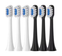 Cabezales de cepillo, compatible con Mijia, T301 T302 T501 T501C | MES605, MES608; 4 o 10 cabezales, cerdas suaves, tapa antipolvo, paquete al vacío(3white 3black)