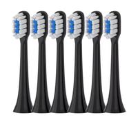 Cabezales de cepillo, compatible con Mijia, T301 T302 T501 T501C | MES605, MES608; 4 o 10 cabezales, cerdas suaves, tapa antipolvo, paquete al vacío(6black)