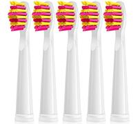 Cabezales de cepillo de dientes eléctricos, 5 piezas compatibles con Fairywill Fairy Will Fairywell D7/D8/FW507/FW508/FW551/917/959/2011/Seago SG-E9 SG-507 SG-958 Dupont cerdas de repuesto (5 cabezas rosas)