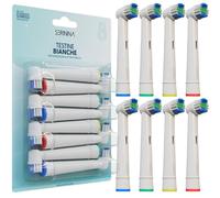 Cabezales de cepillo de dientes eléctricos compatibles con Serinina® para Oral-b - Recargas compatibles con Oral B - Cabezal de repuesto para cepillos de dientes eléctricos Braun - 8 recargas