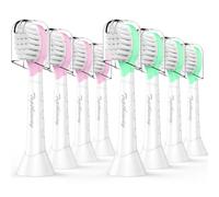 Cabezales de cepillo de dientes para Philips Sonicare: Cepillo de repuesto eléctrico suave Compitable con Phillips HX6032/94 HX6321 HX6340 HX6042 HX6320 HX6330 Cabezal compacto para niño 3-7, paquete de 8 rosa niña verde niño