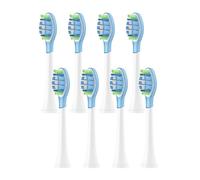 Cabezales de cepillo de repuesto, 8 Uds. Compatible con Philips aspiradora de cepillo de dientes eléctrico HX6064 HX6930 HX6730 4100 6500 6100 5300 C3(C3 white)
