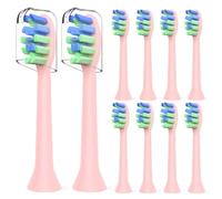 Cabezales de cepillo de repuesto compatibles con cepillo de dientes eléctrico sónico 7am2m AM101/AM105 - Recambios de cepillo de dientes de cerdas medianas compatibles con 7am 2m, 10 unidades, color