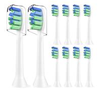 Cabezales de cepillo de repuesto compatibles con cepillo de dientes eléctrico sónico 7am2m AM101/AM105 - Recambios de cepillo de dientes de cerdas medianas compatibles con 7am 2m, 10 unidades, color