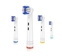 Cabezales de cepillo de repuesto compatibles con cepillos de dientes eléctricos Braun Oral B, 4 piezas, cabezal redondo apto para limpieza de precisión Oral-B, cuidado profesional, temporizador y Pro Vitality Triumph Genius Smart Serise