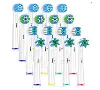 Cabezales De Cepillo De Repuesto, Compatibles Con Oral B, Cepillos De Dientes Eléctricos Floss Cross Action 3D Pro White Precision Standard Daily Clean(16Pack-Black)