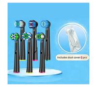 Cabezales De Cepillo De Repuesto De 4/12 Uds., Compatibles Con Oral-B, Cepillo De Dientes Eléctrico Advance Power/Vitality Precision Clean/Pro Health/Triumph/3D Exce(6Pack Mixed Black)